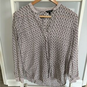 Lucky Brand Black and White Patterned Blouse